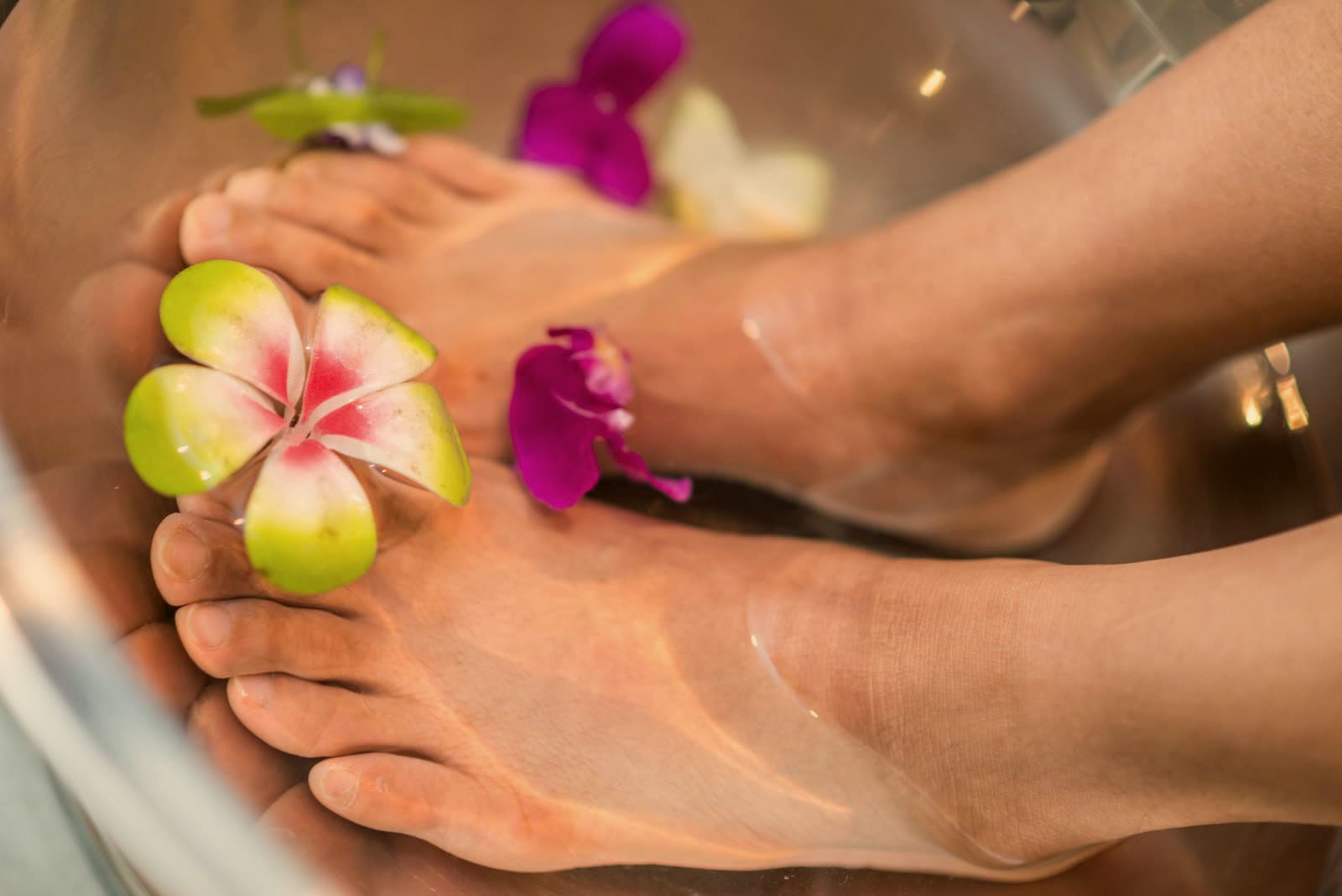 A restorative pedicure with fresh petals